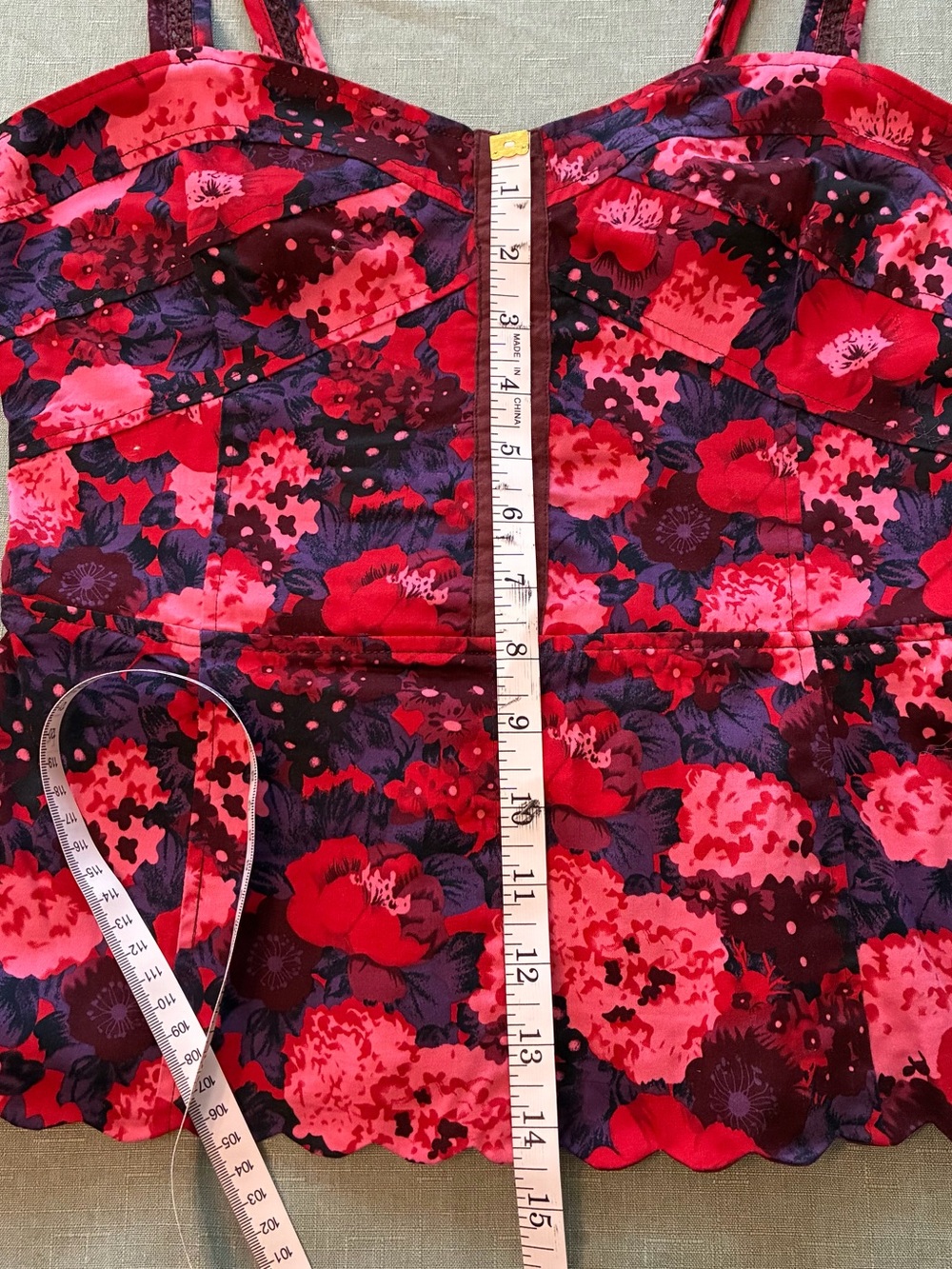 Free People Floral Hook-and-Eye Peplum Top in Red and Pink - Picture 11 of 16